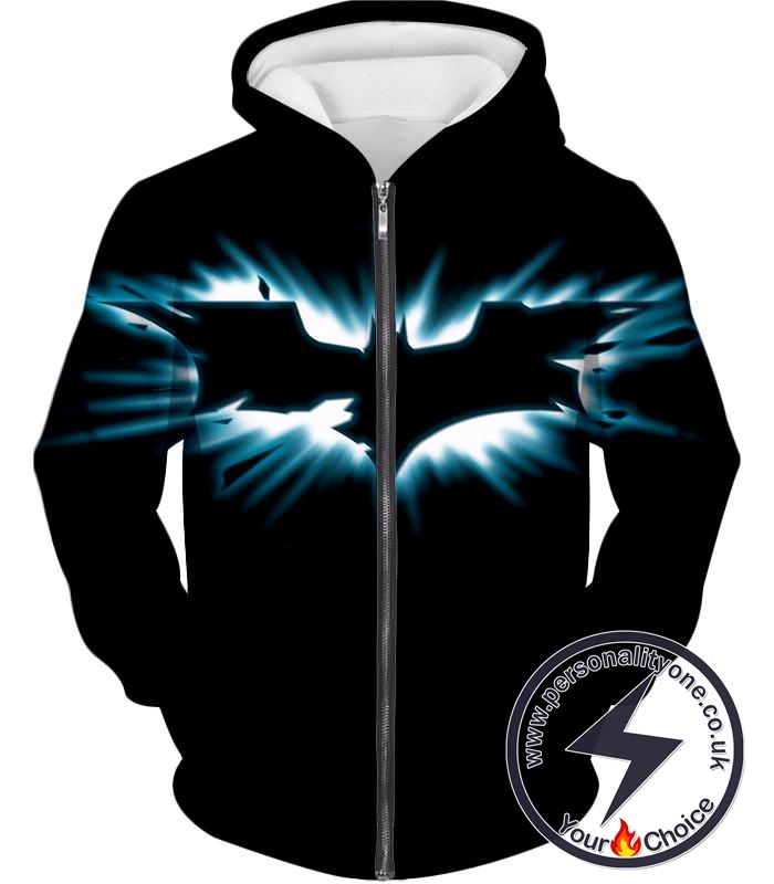 Amazing Batman Logo Graphic Promo Black Zip Up Hoodie